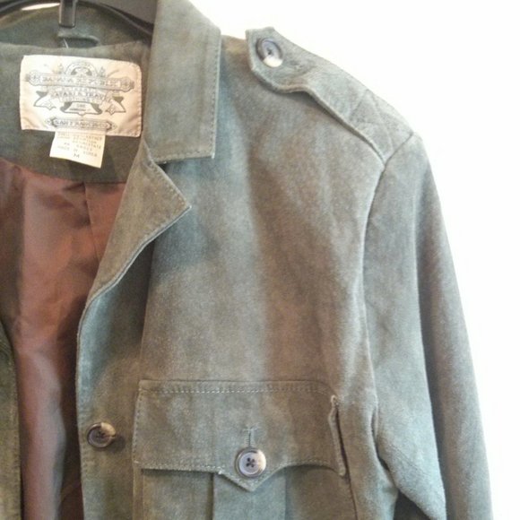 Vintage Suede Cropped Bomber/Pilot Jacket Size M - Picture 9 of 16